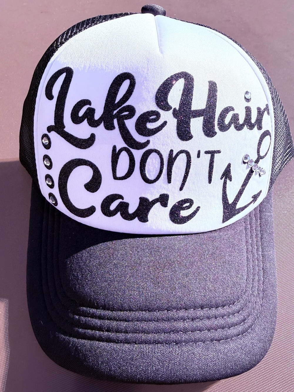 NEW Custom Lake Hair Don't Care Trucker Hat